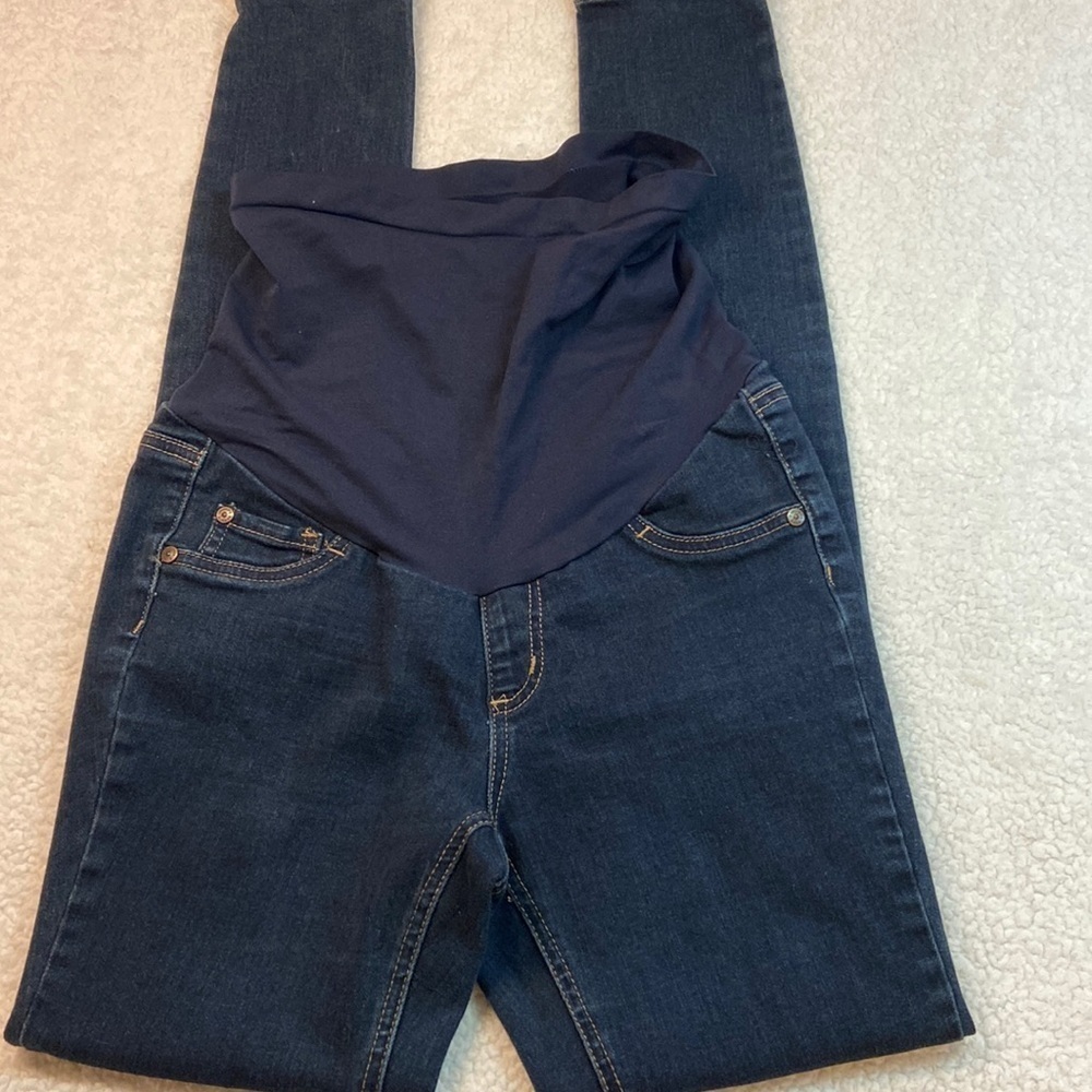 Indigo Blue Maternity Secret Fit Full Belly Panel Skinny Jean/Jegging Sz SL EUC